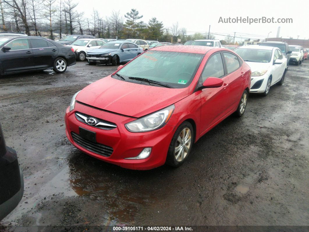 2013 Hyundai Accent Gls Красный vin: KMHCU4AE7DU583261