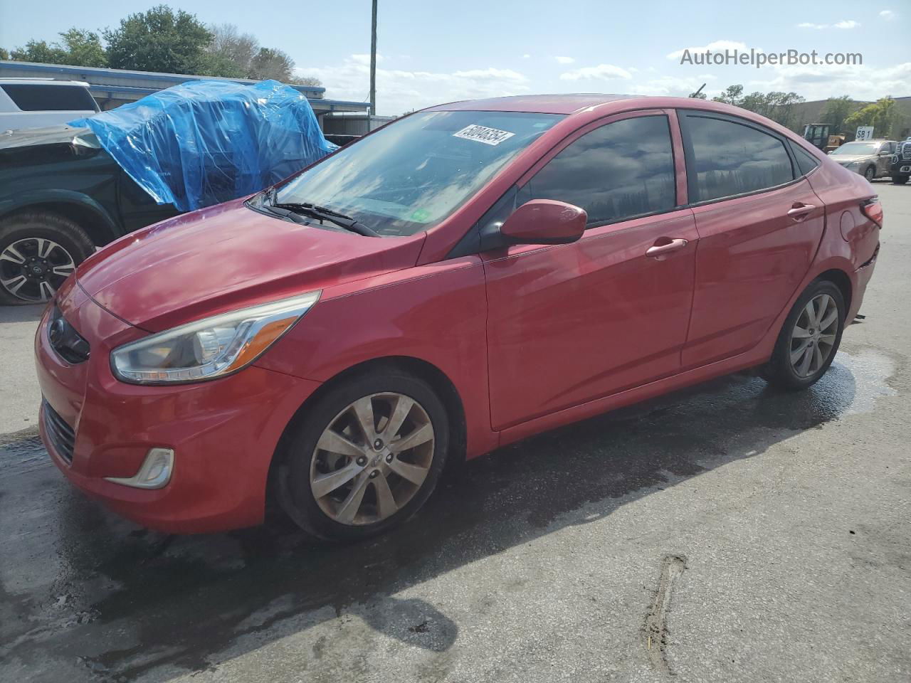 2014 Hyundai Accent Gls Red vin: KMHCU4AE7EU732656