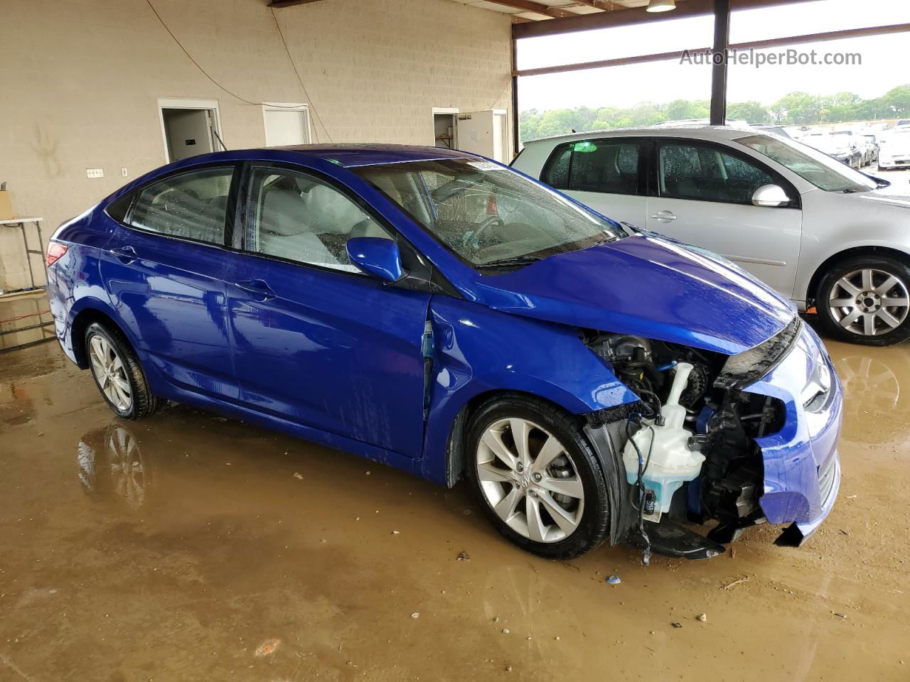 2014 Hyundai Accent Gls Blue vin: KMHCU4AE8EU622411