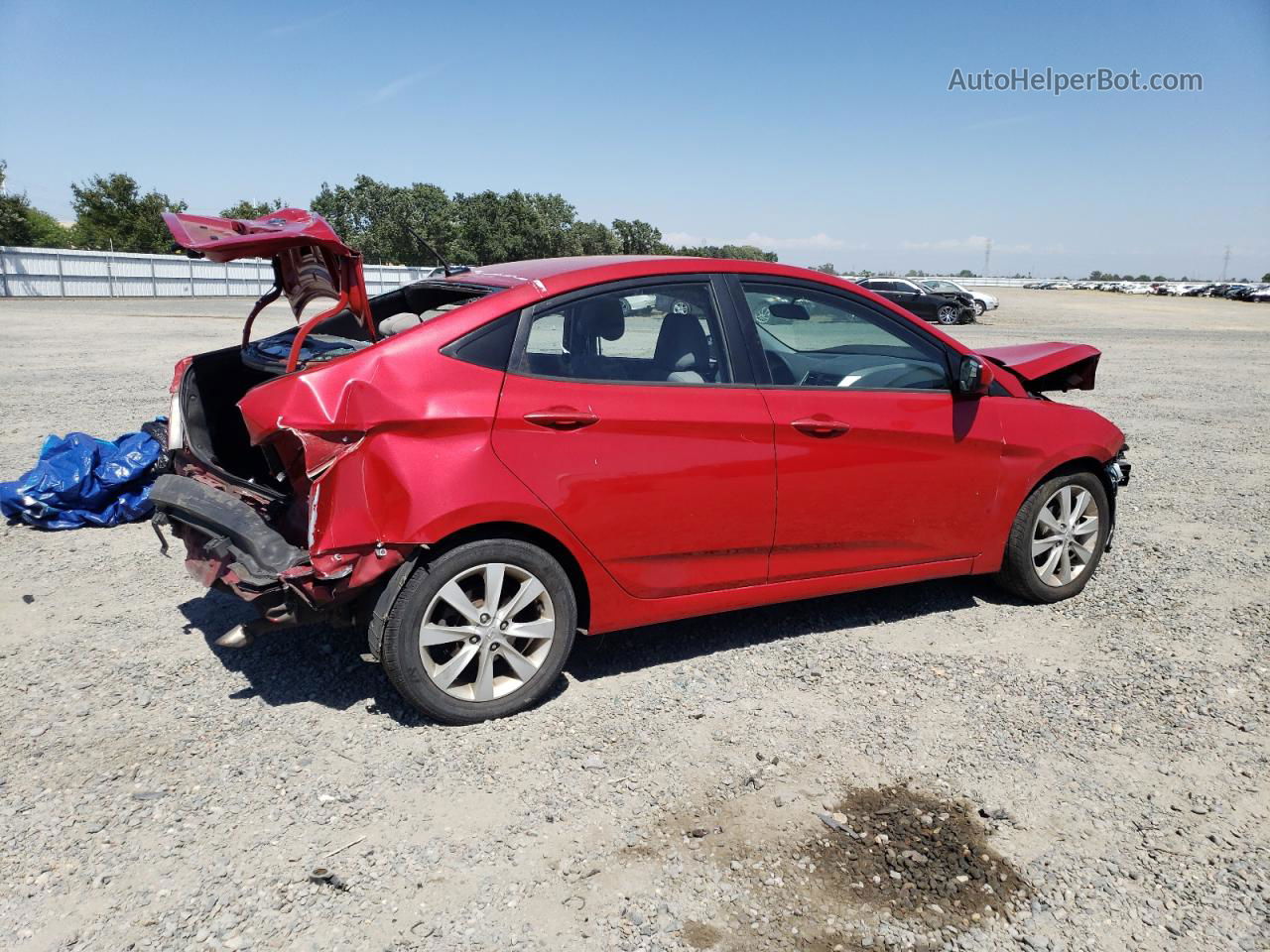 2014 Hyundai Accent Gls Red vin: KMHCU4AE9EU700565