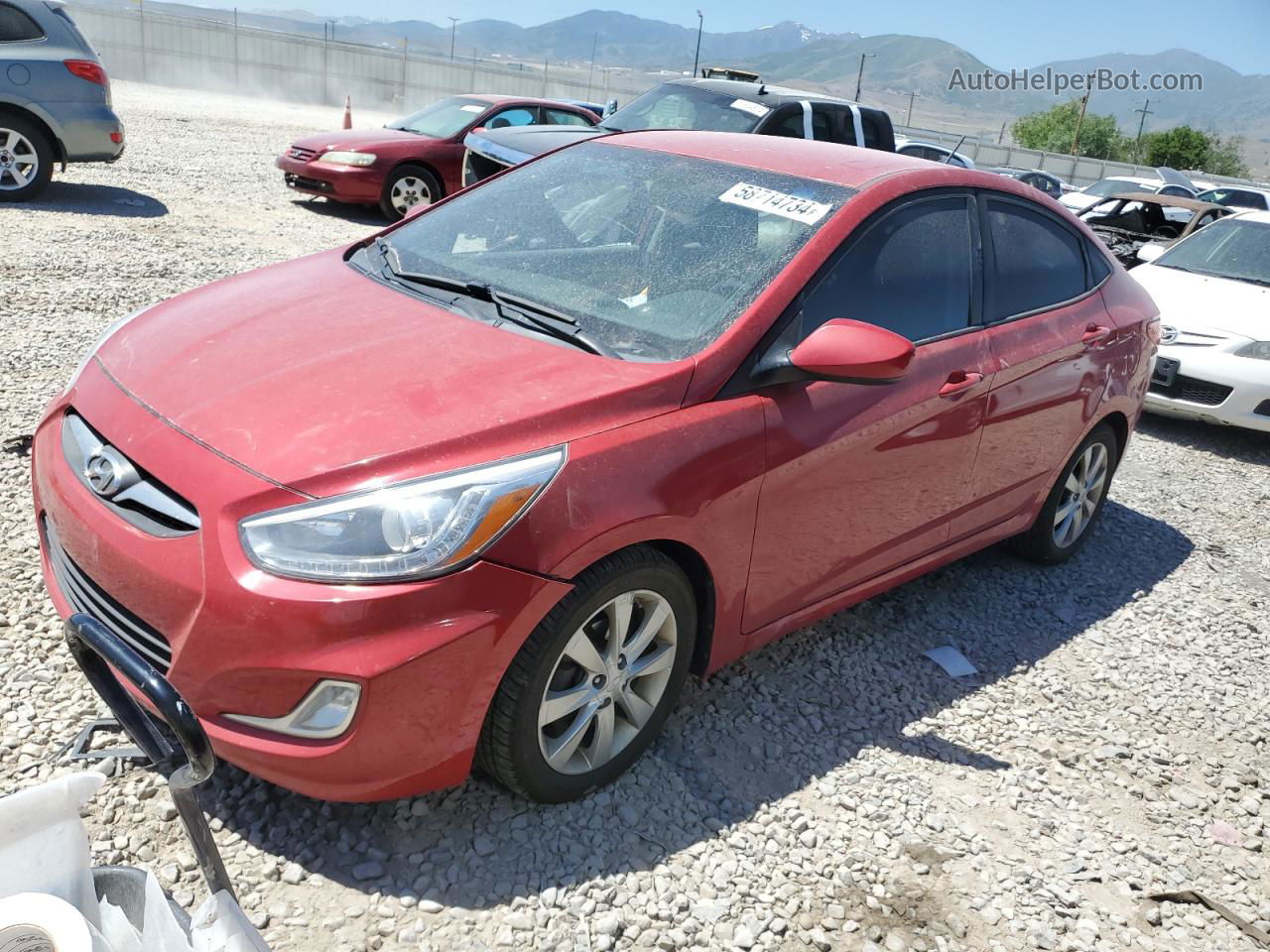 2014 Hyundai Accent Gls Red vin: KMHCU4AE9EU755789