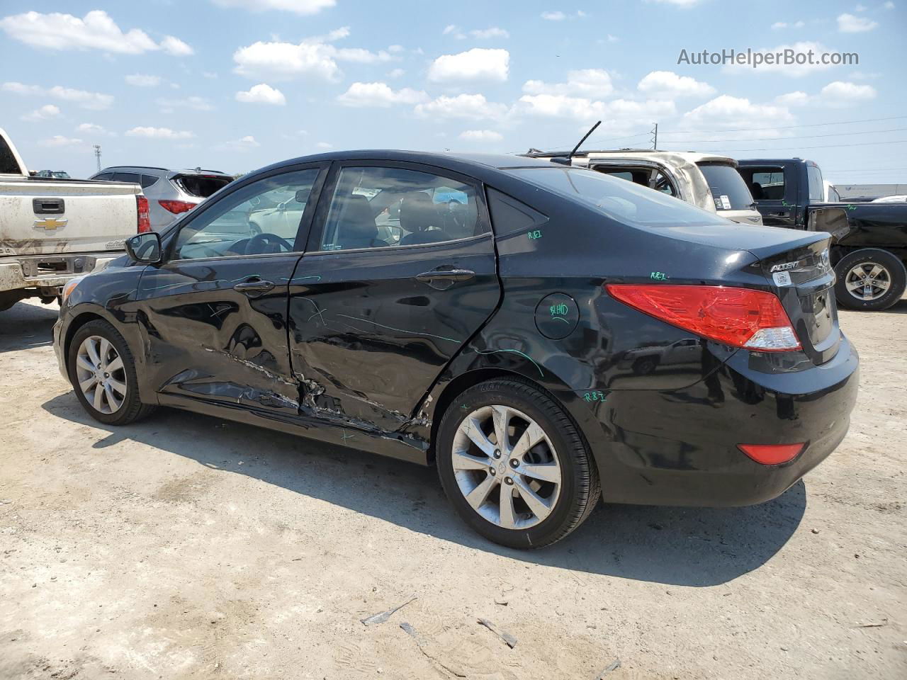 2014 Hyundai Accent Gls Черный vin: KMHCU4AE9EU767375