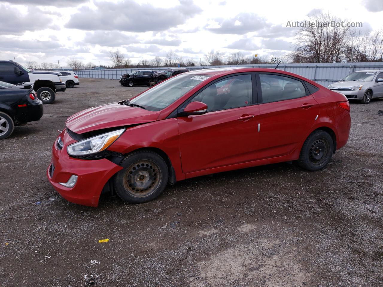 2015 Hyundai Accent Gls Red vin: KMHCU4AE9FU842691