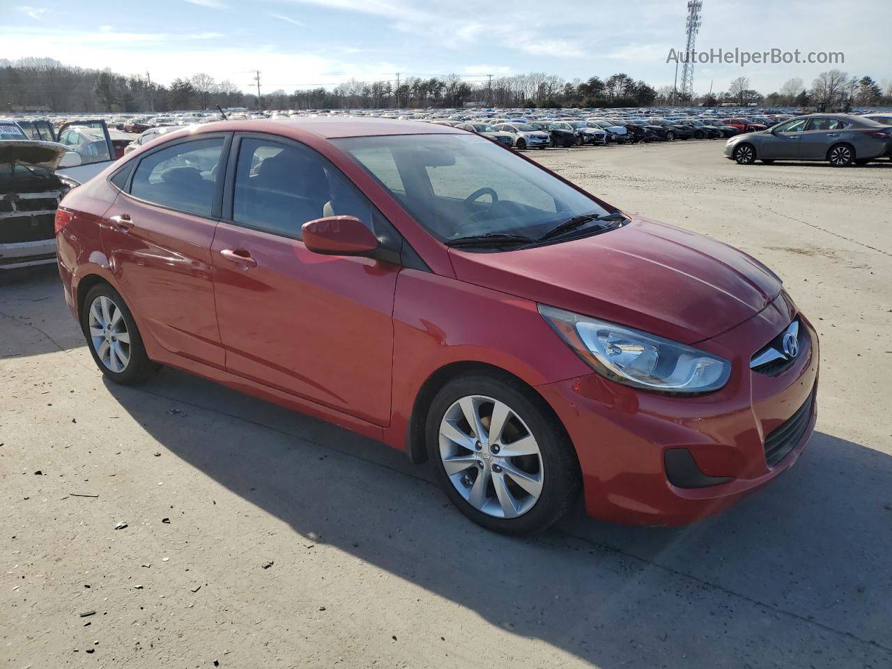 2013 Hyundai Accent Gls Red vin: KMHCU4AEXDU305521