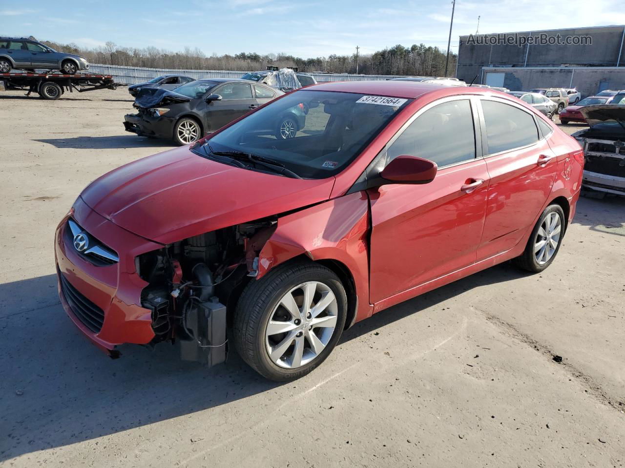 2013 Hyundai Accent Gls Red vin: KMHCU4AEXDU305521