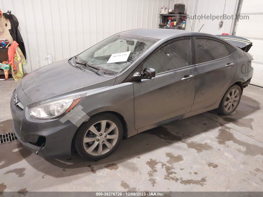 2013 Hyundai Accent Gls Gray vin: KMHCU4AEXDU365427