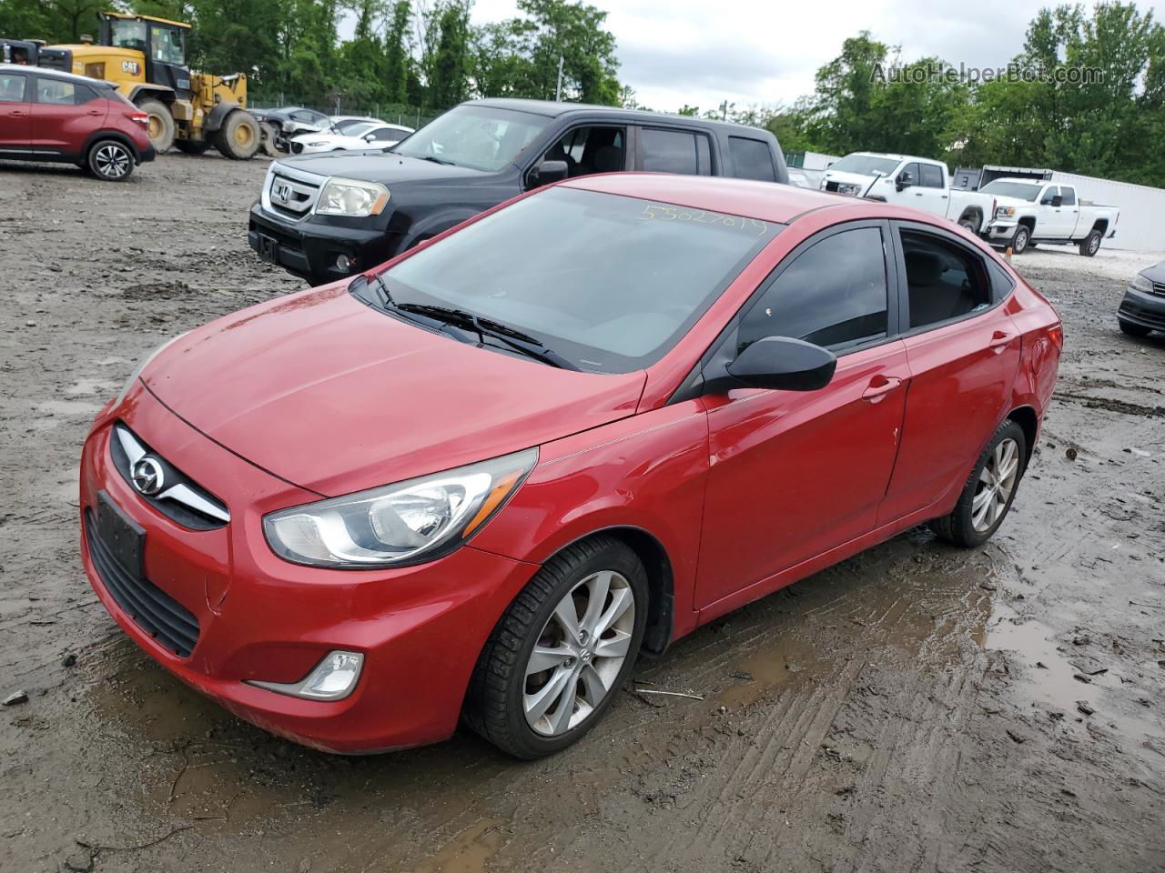 2013 Hyundai Accent Gls Red vin: KMHCU4AEXDU431250