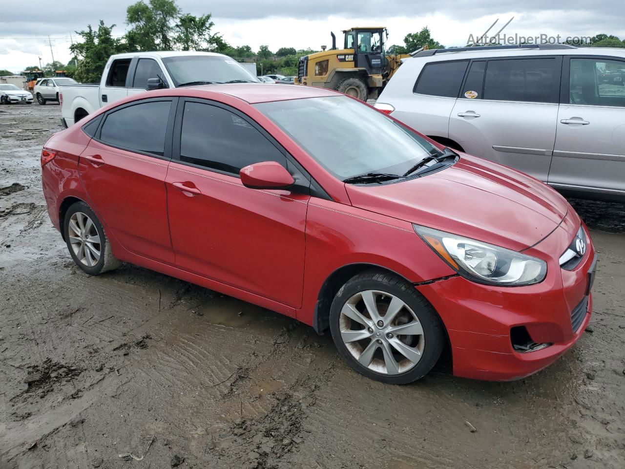 2013 Hyundai Accent Gls Red vin: KMHCU4AEXDU431250