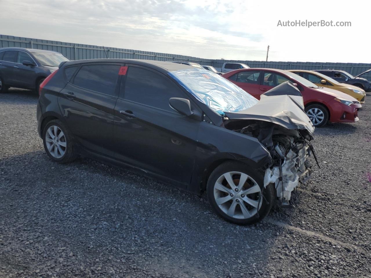 2013 Hyundai Accent Gls Black vin: KMHCU5AE4DU079899