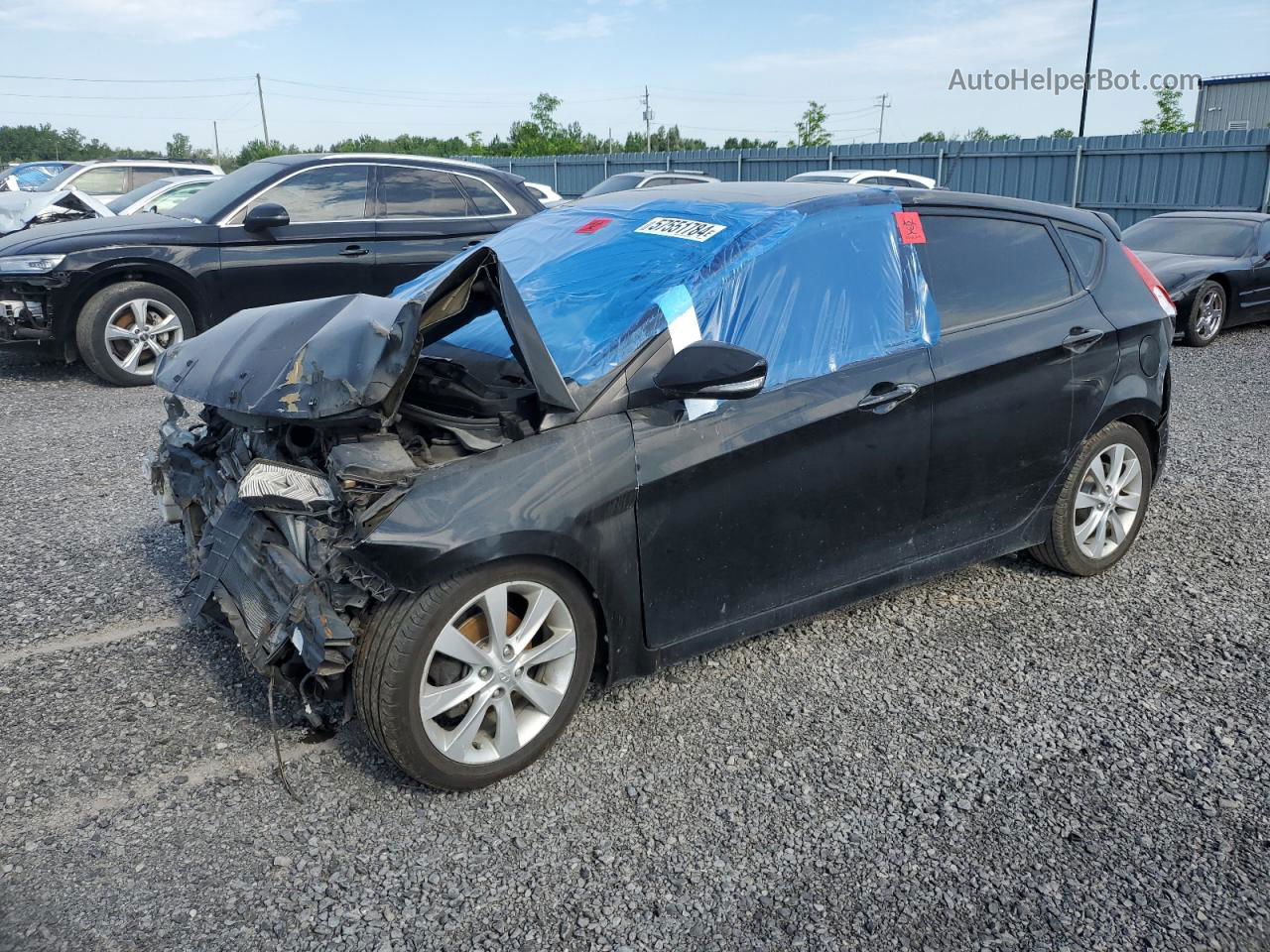 2013 Hyundai Accent Gls Black vin: KMHCU5AE4DU079899