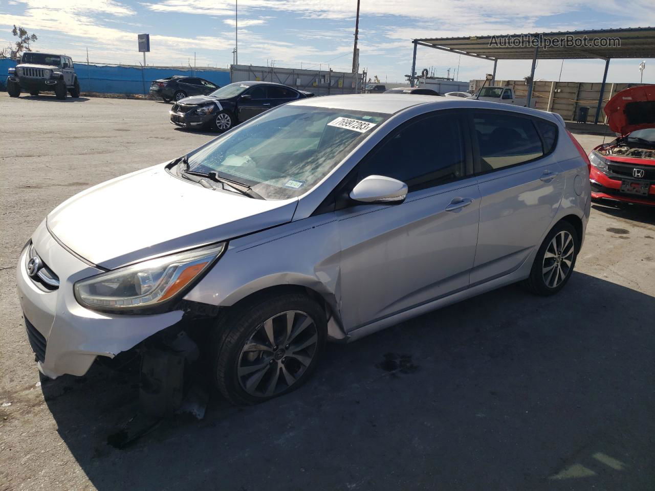 2015 Hyundai Accent Gls Silver vin: KMHCU5AE6FU232785