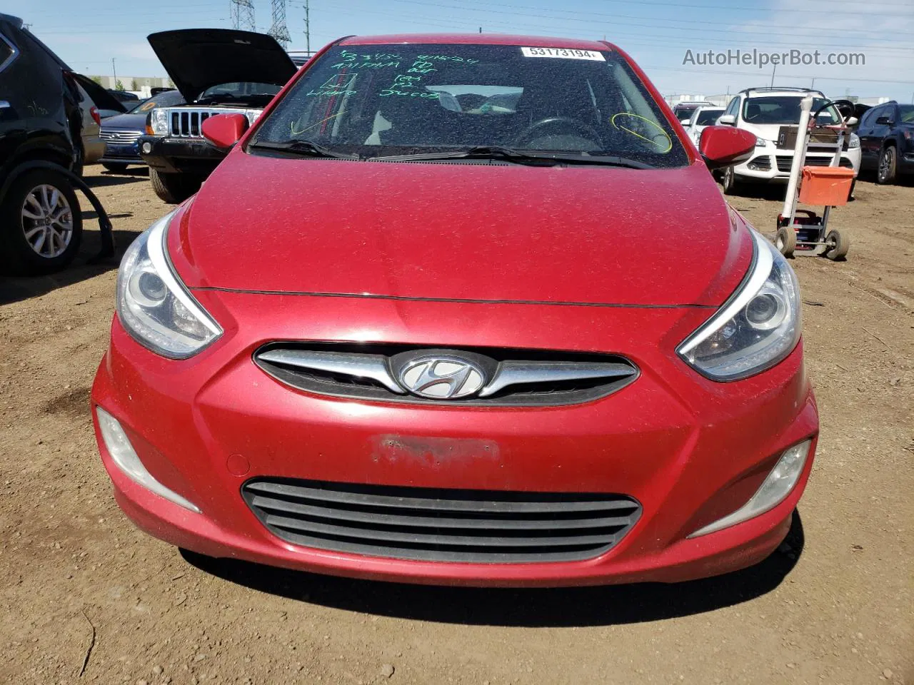 2014 Hyundai Accent Gls Red vin: KMHCU5AE8EU163502