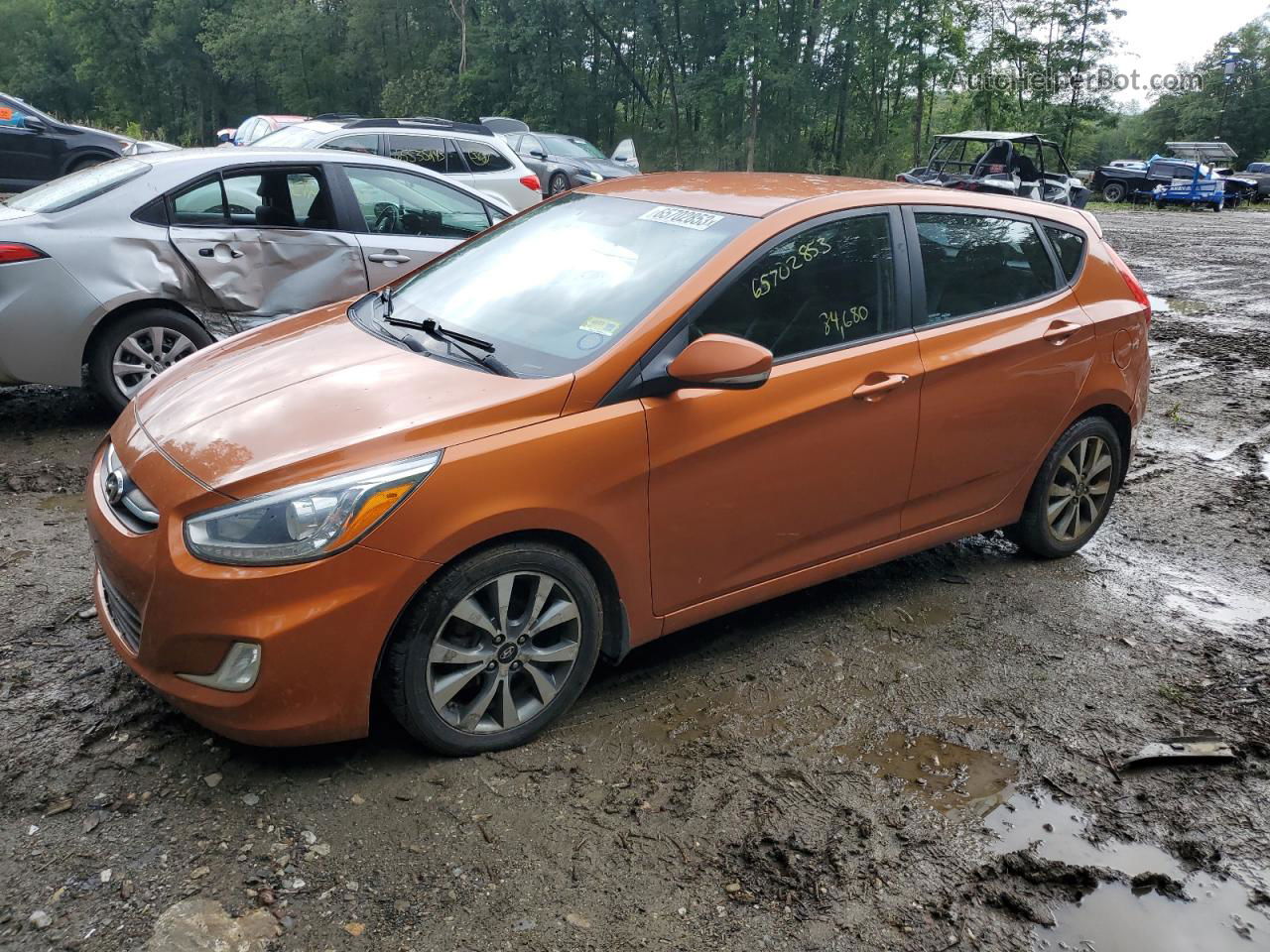 2015 Hyundai Accent Gls Orange vin: KMHCU5AE8FU200873