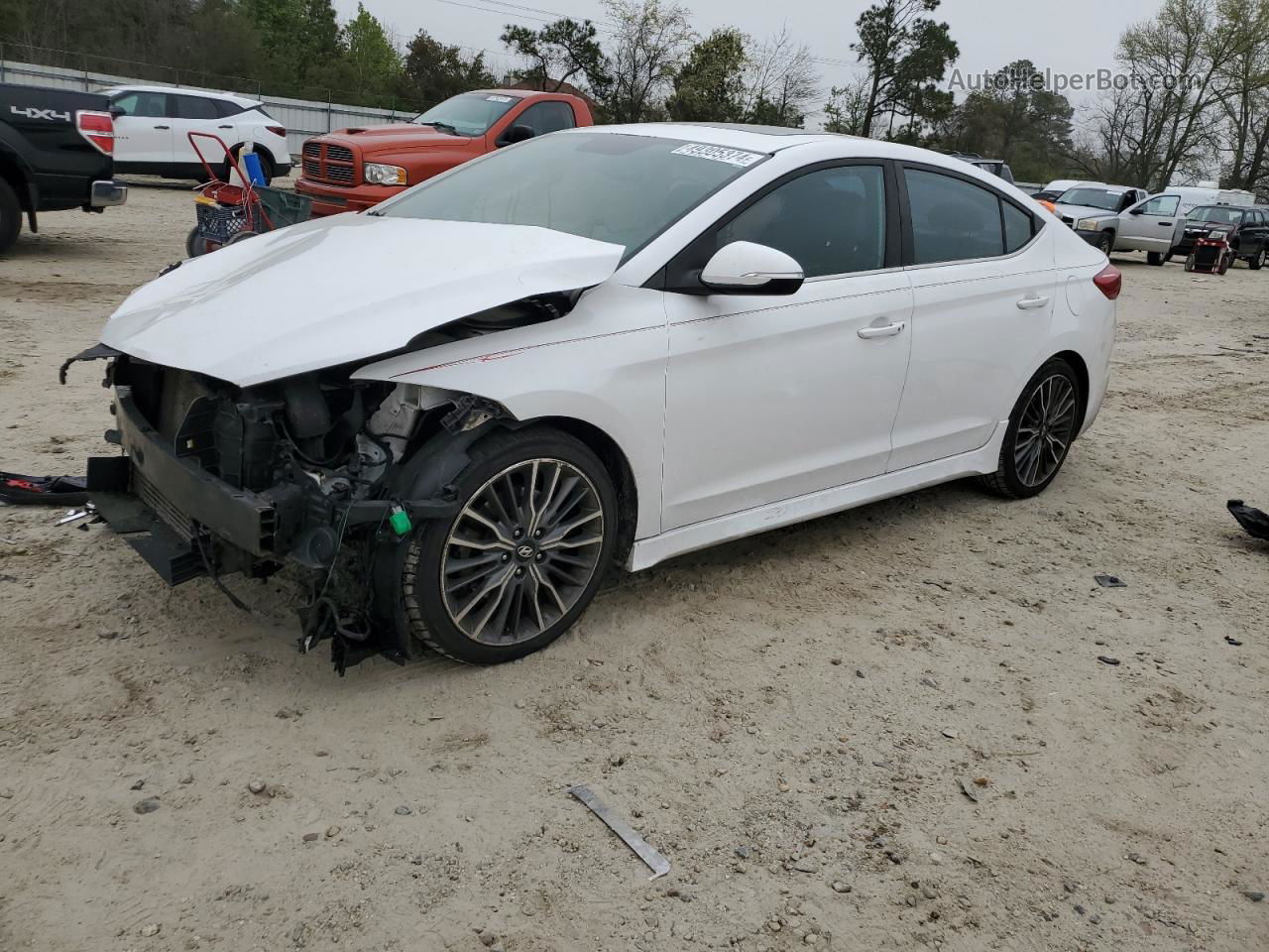 2017 Hyundai Elantra Sport White vin: KMHD04LB0HU352355