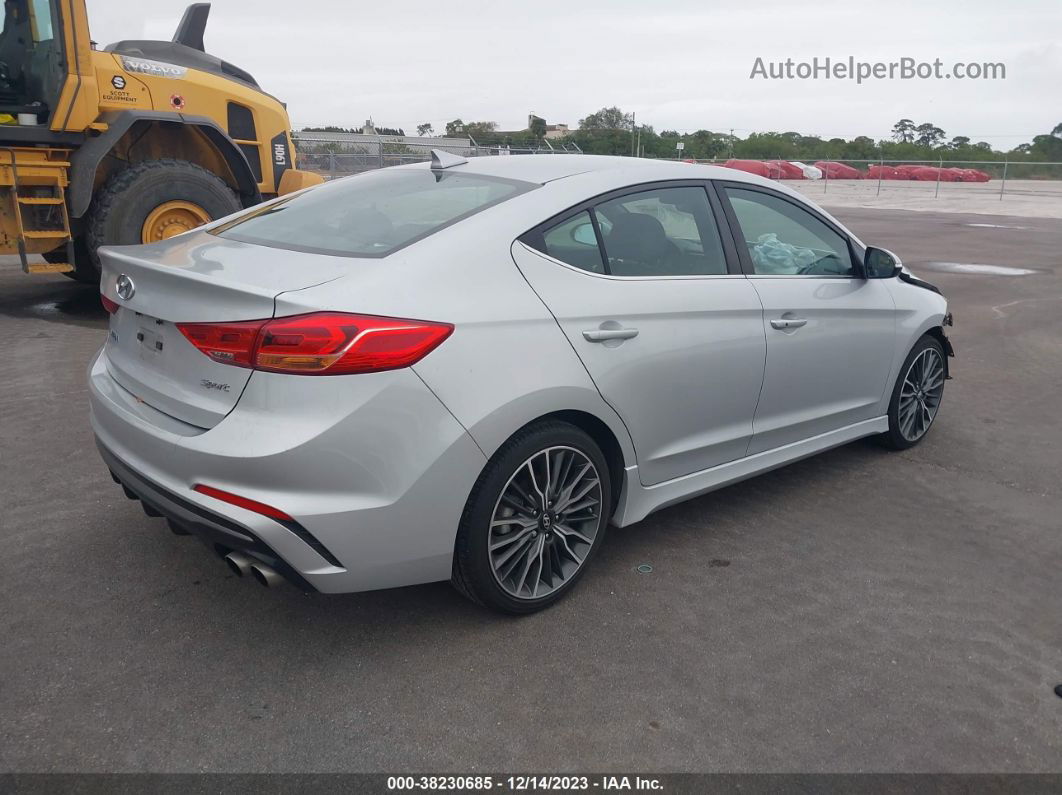 2018 Hyundai Elantra Sport Silver vin: KMHD04LB1JU554983