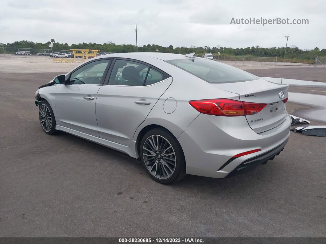 2018 Hyundai Elantra Sport Silver vin: KMHD04LB1JU554983