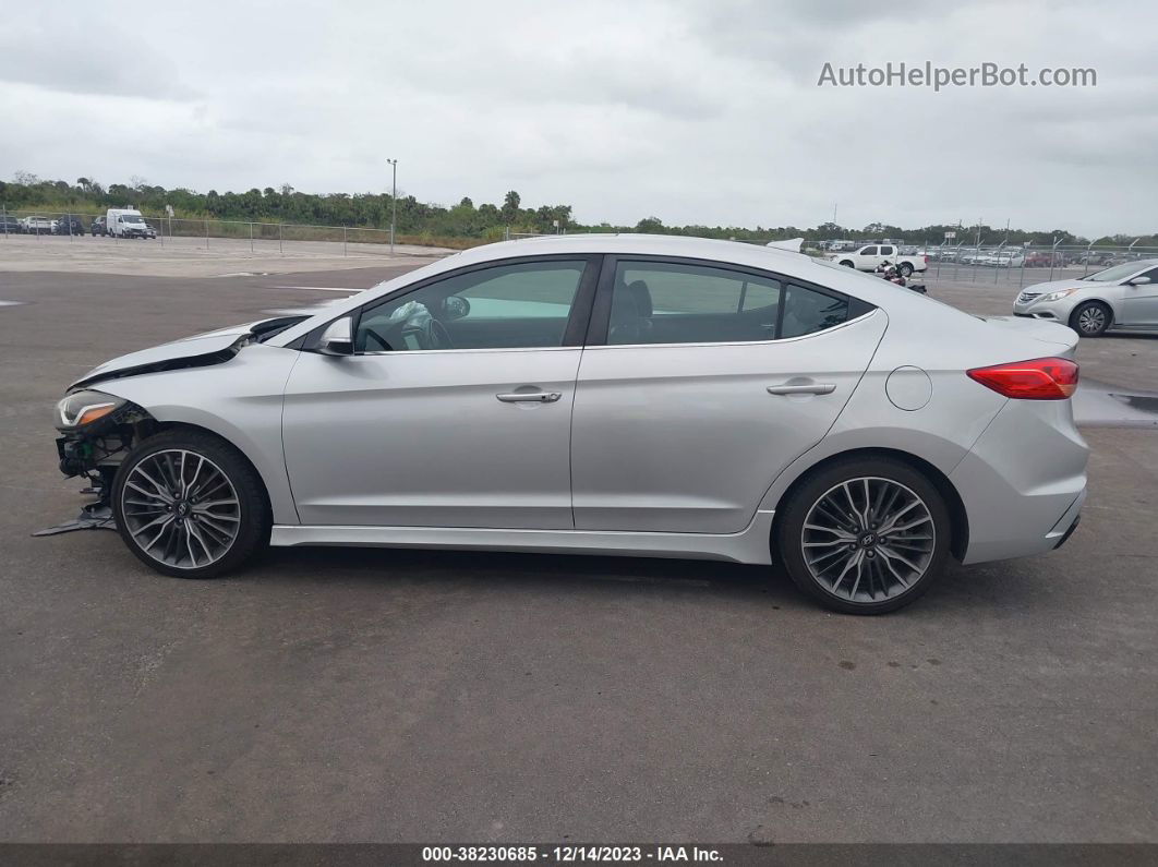 2018 Hyundai Elantra Sport Silver vin: KMHD04LB1JU554983