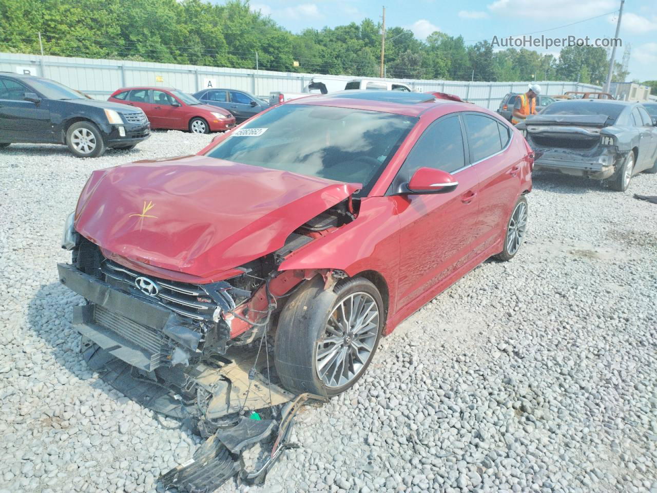 2018 Hyundai Elantra Sport Red vin: KMHD04LB5JU471900