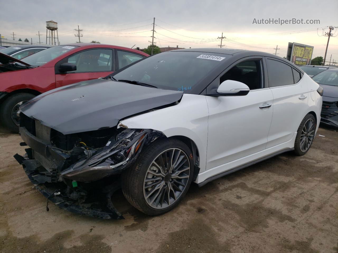 2018 Hyundai Elantra Sport White vin: KMHD04LB5JU538043