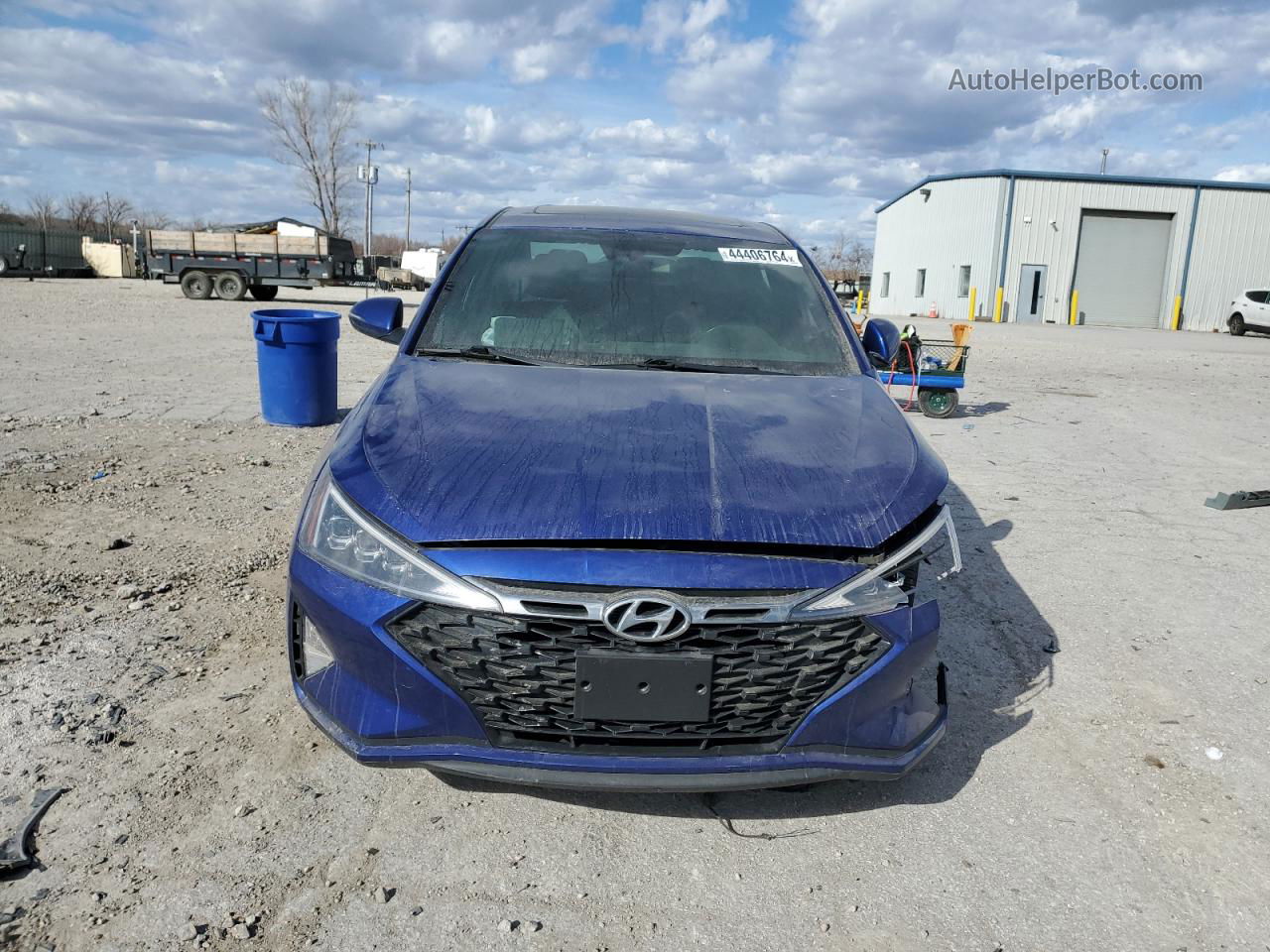 2019 Hyundai Elantra Sport Синий vin: KMHD04LB5KU855242