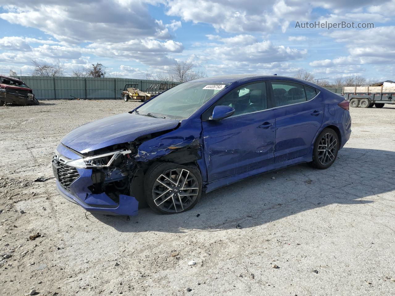 2019 Hyundai Elantra Sport Blue vin: KMHD04LB5KU855242