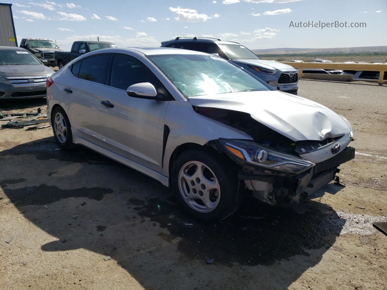 2018 Hyundai Elantra Sport Silver vin: KMHD04LB6JU704523