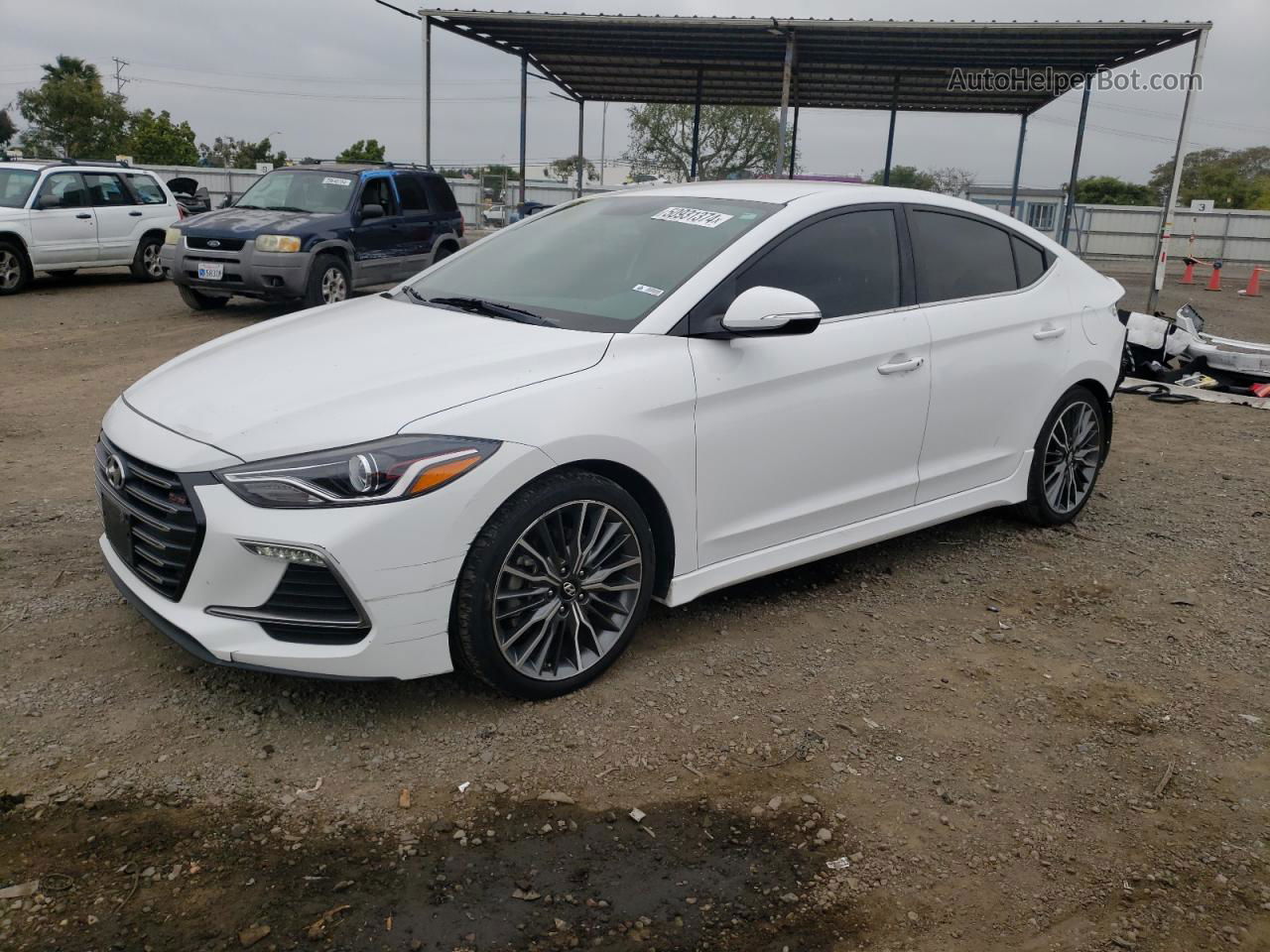 2017 Hyundai Elantra Sport White vin: KMHD04LB7HU343586