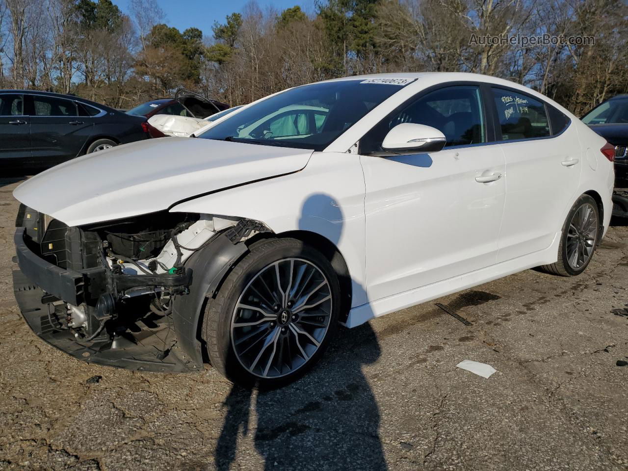 2017 Hyundai Elantra Sport White vin: KMHD04LB9HU320472