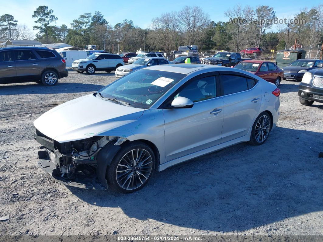 2018 Hyundai Elantra Sport Silver vin: KMHD04LB9JU449916