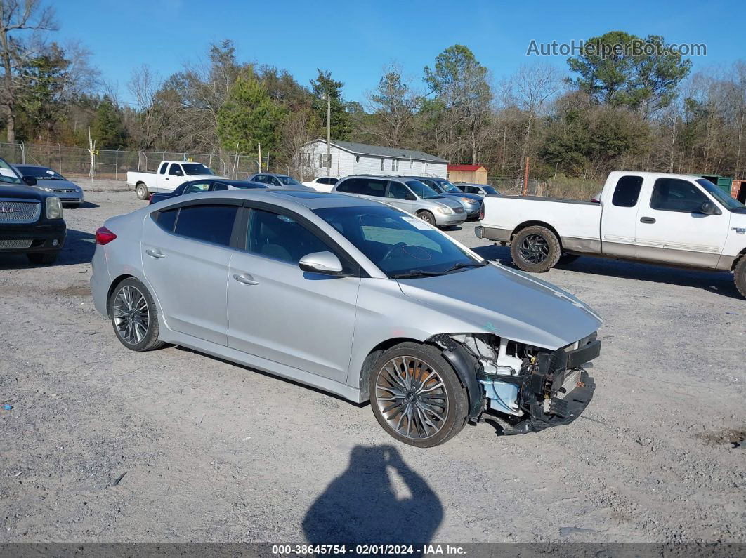 2018 Hyundai Elantra Sport Silver vin: KMHD04LB9JU449916