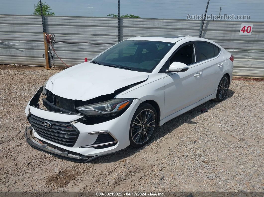 2018 Hyundai Elantra Sport White vin: KMHD04LB9JU503229