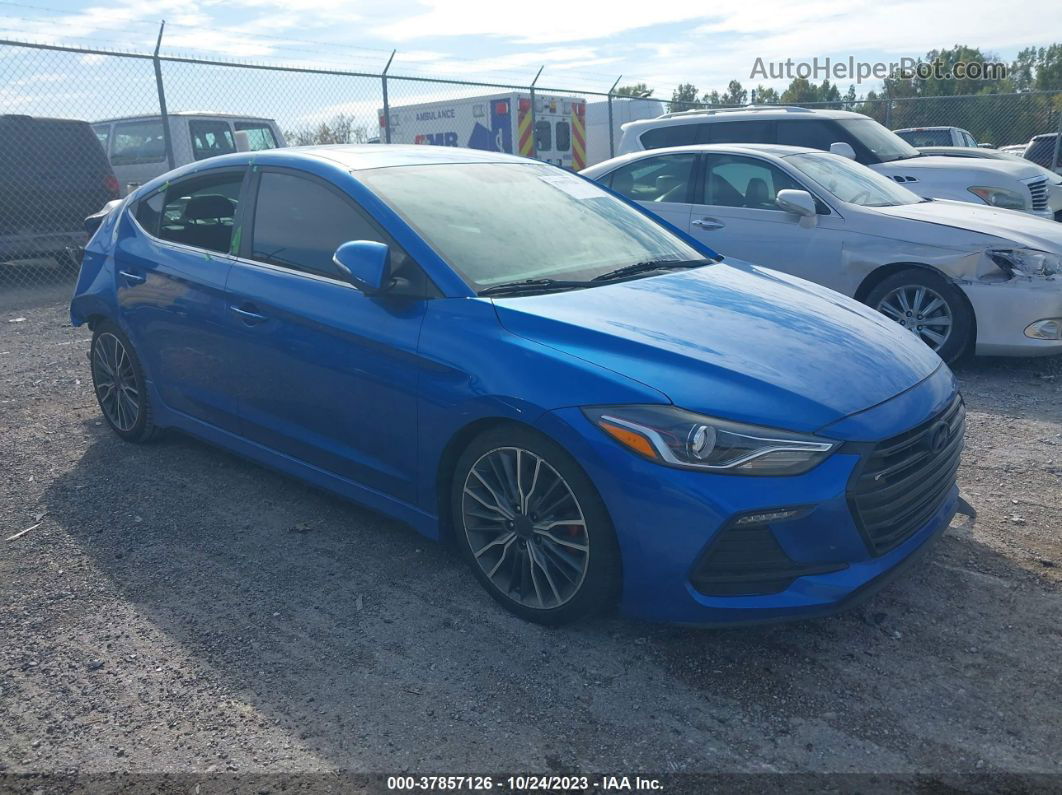 2018 Hyundai Elantra Sport Blue vin: KMHD04LBXJU524199