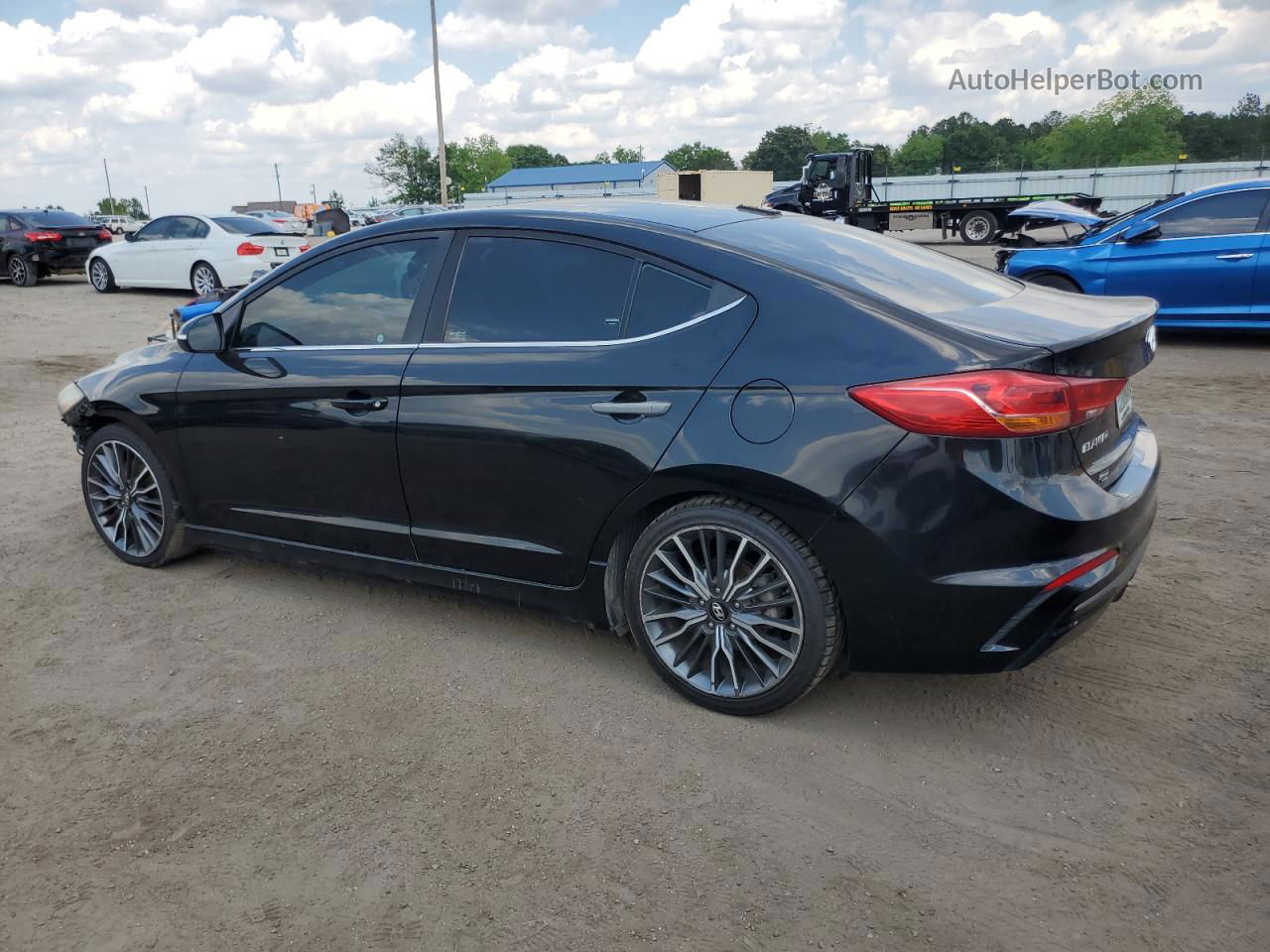 2018 Hyundai Elantra Sport Черный vin: KMHD04LBXJU556764