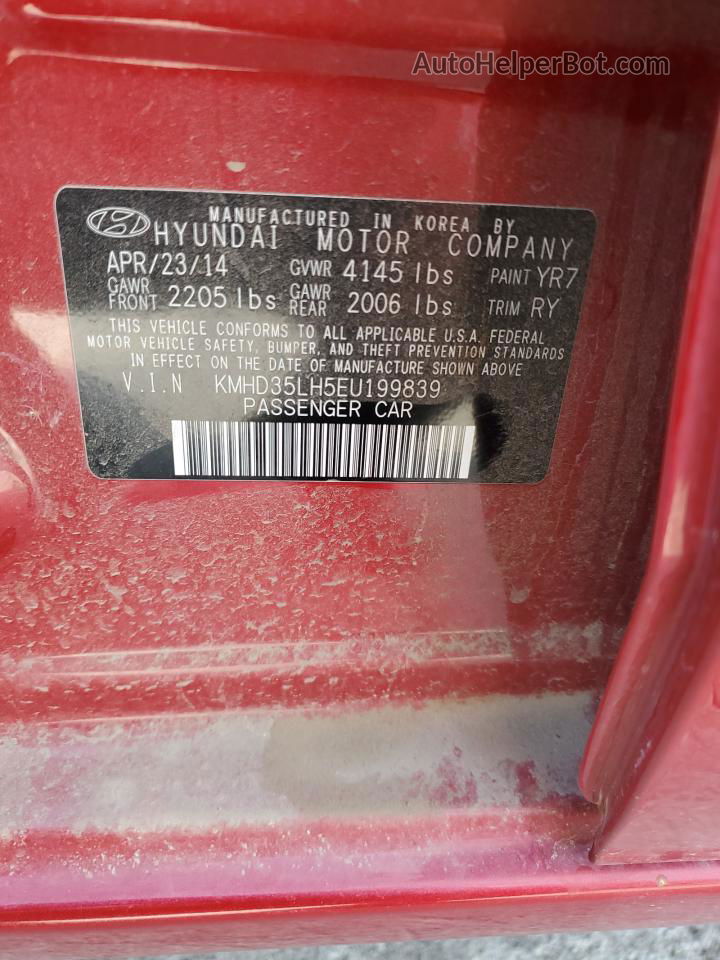 2014 Hyundai Elantra Gt  Красный vin: KMHD35LH5EU199839