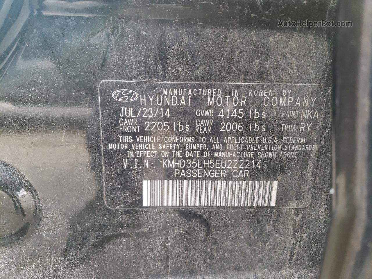 2014 Hyundai Elantra Gt  Black vin: KMHD35LH5EU222214
