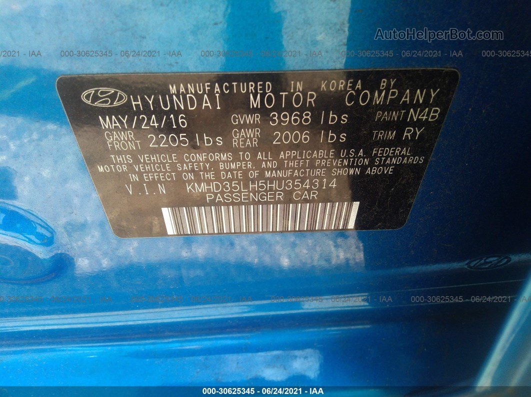 2017 Hyundai Elantra Gt Синий vin: KMHD35LH5HU354314