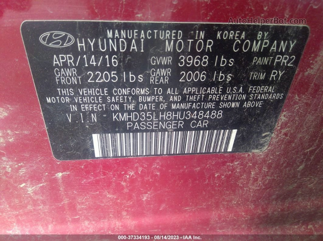 2017 Hyundai Elantra Gt   Red vin: KMHD35LH8HU348488