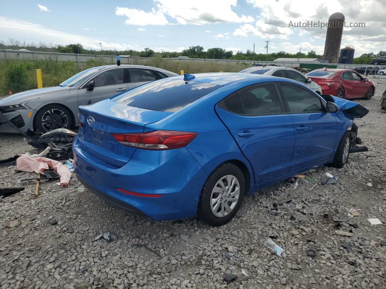 2017 Hyundai Elantra Se Синий vin: KMHD74LF0HU095972