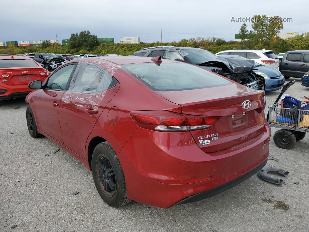 2017 Hyundai Elantra Se Red vin: KMHD74LF0HU399321