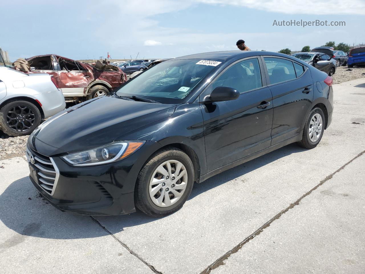 2017 Hyundai Elantra Se Black vin: KMHD74LF1HU203631