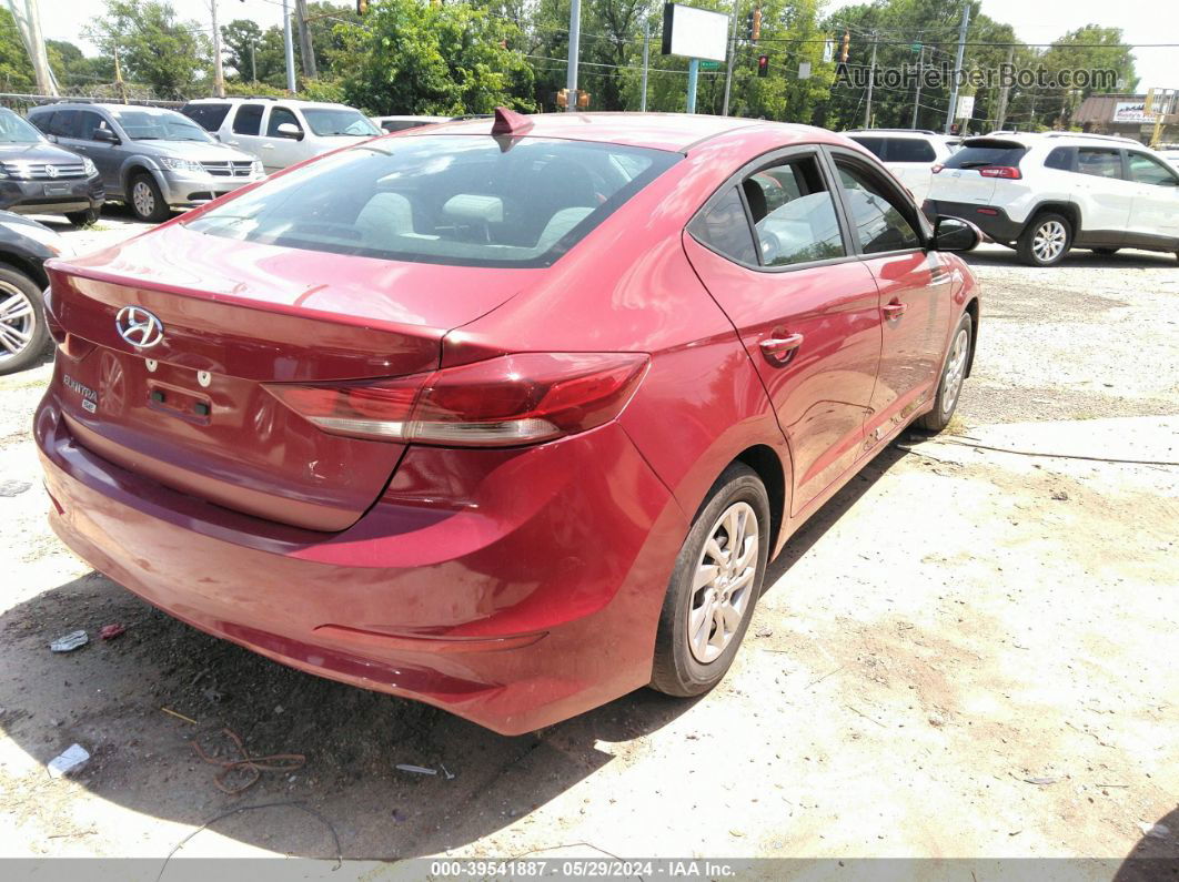 2017 Hyundai Elantra Se Red vin: KMHD74LF2HU136182