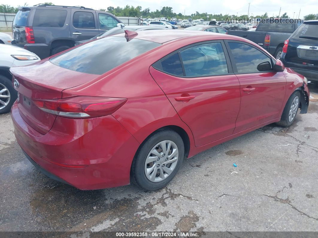 2017 Hyundai Elantra Se Red vin: KMHD74LF3HU331739