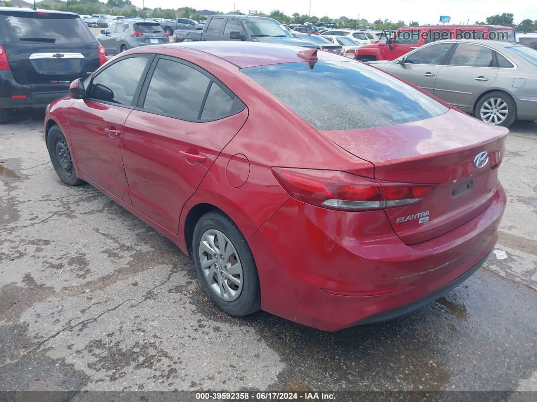 2017 Hyundai Elantra Se Red vin: KMHD74LF3HU331739