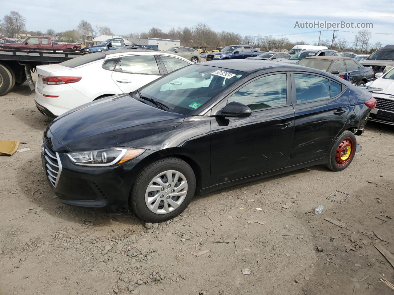 2017 Hyundai Elantra Se Черный vin: KMHD74LF3HU396753