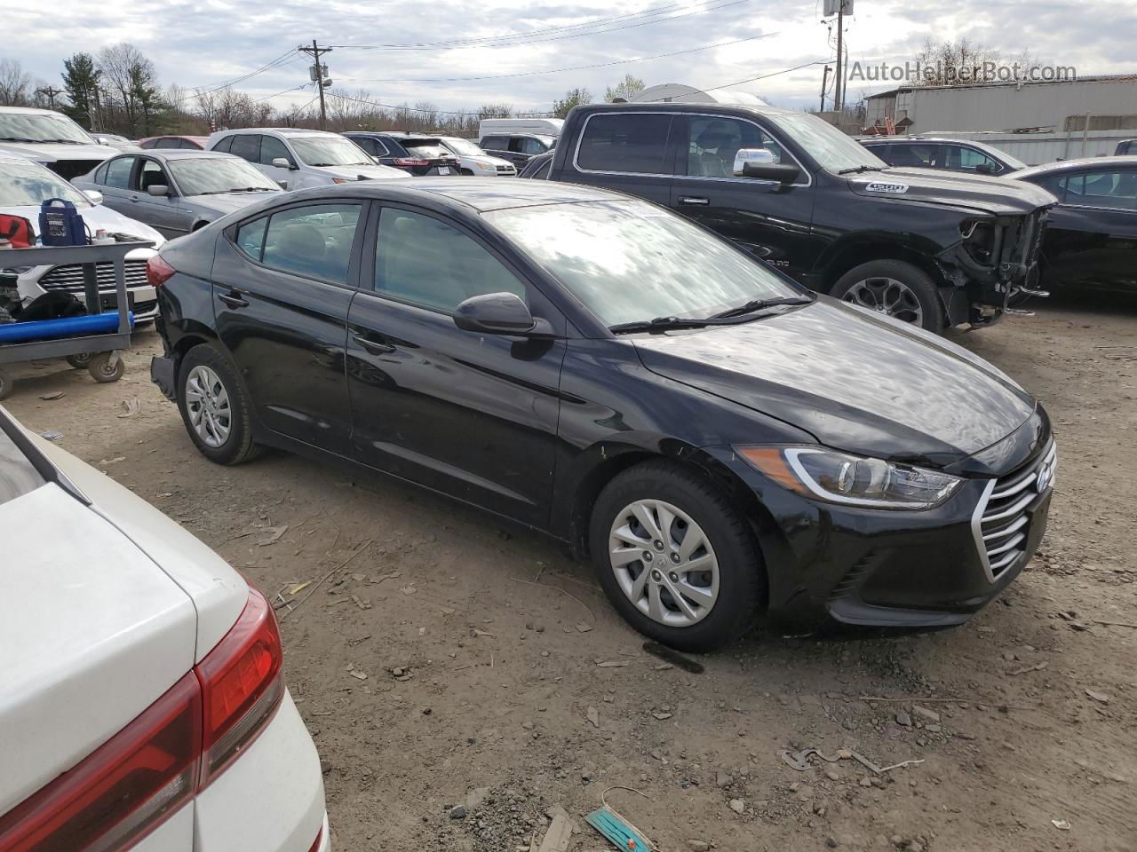 2017 Hyundai Elantra Se Черный vin: KMHD74LF3HU396753