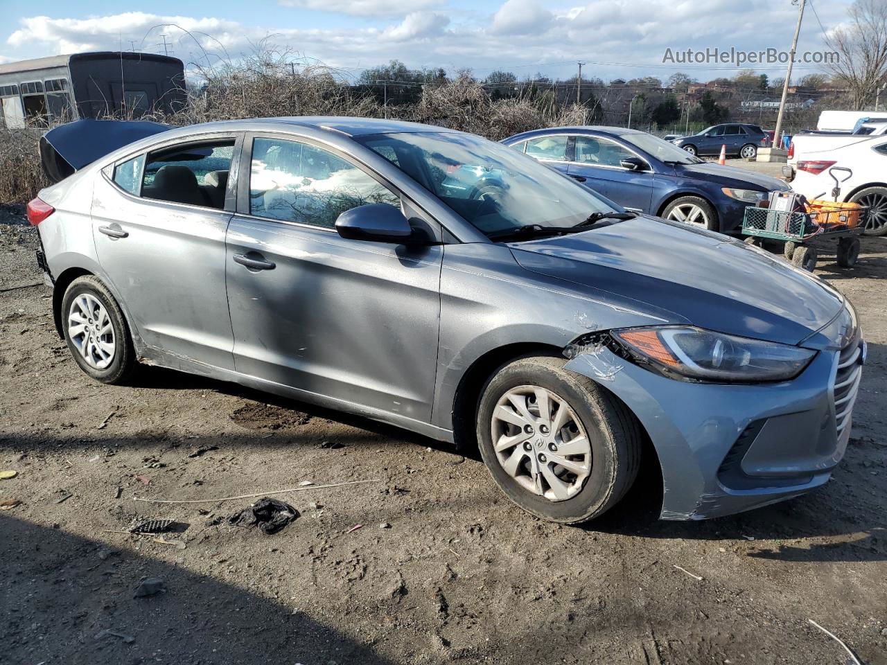 2017 Hyundai Elantra Se Gray vin: KMHD74LF4HU098924