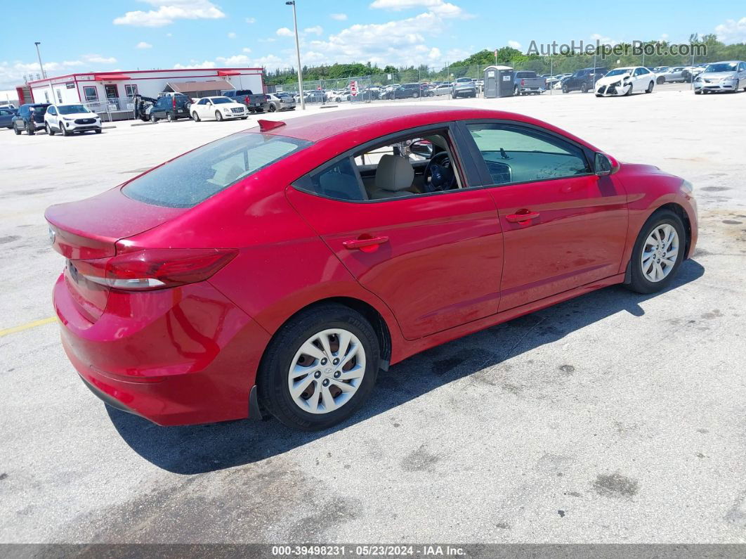 2017 Hyundai Elantra Se Red vin: KMHD74LF4HU423250