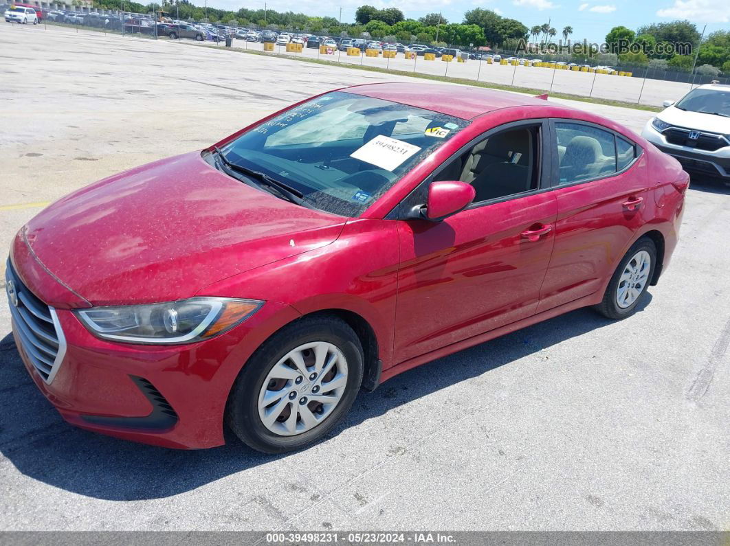 2017 Hyundai Elantra Se Red vin: KMHD74LF4HU423250