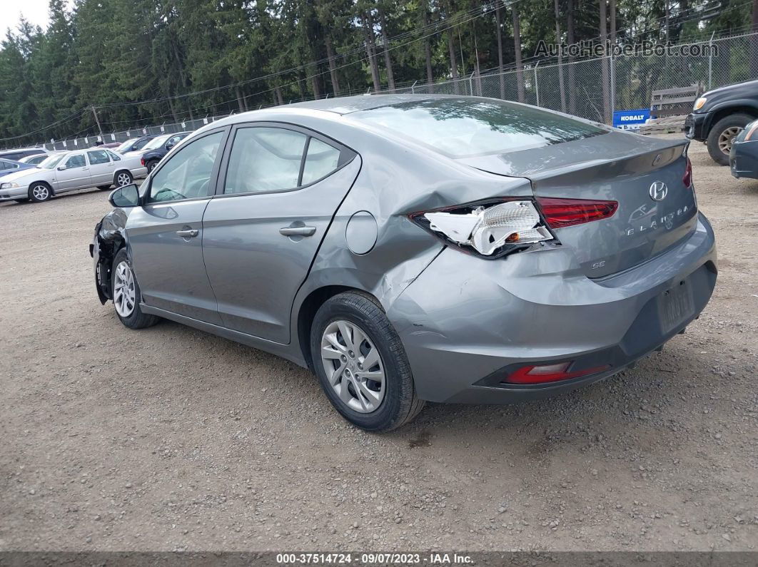 2019 Hyundai Elantra Se Gray vin: KMHD74LF4KU806726