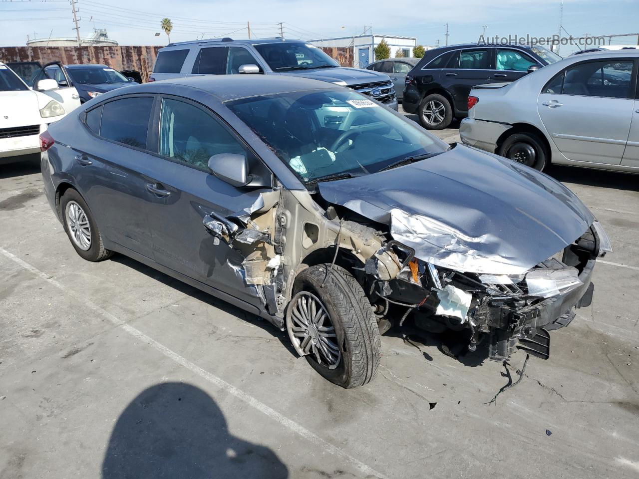 2019 Hyundai Elantra Se Gray vin: KMHD74LF4KU827933